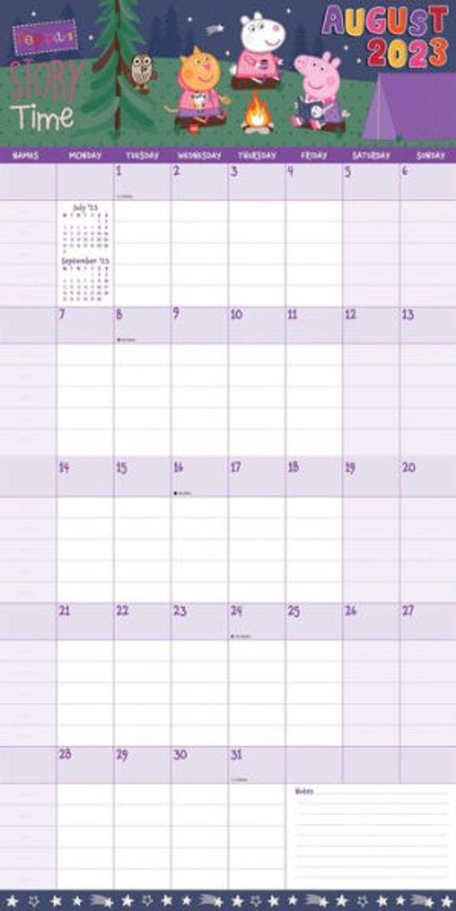Peppa Pig 17-Month 2022-2023 Family Wall Calendar
