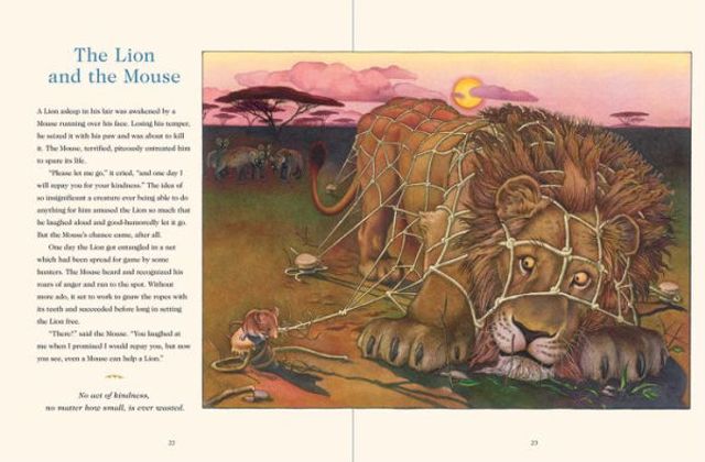 Aesop's Fables Hardcover: The Classic Edition by acclaimed illustrator, Charles Santore (Bedtime Stories With Moral Lessons)