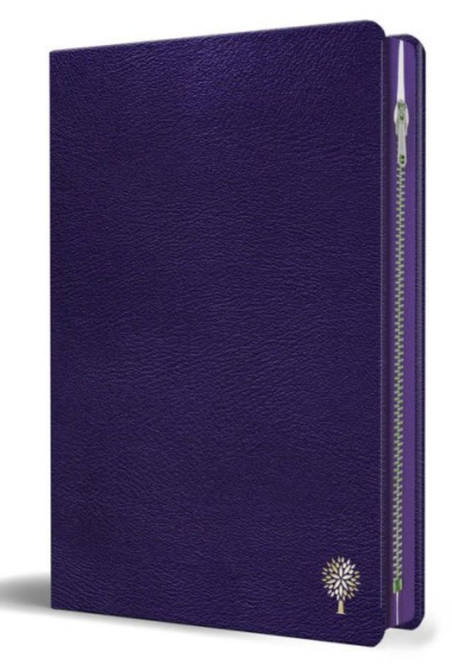 Biblia Reina Valera 1960 Tamaño grande, letra grande piel morada con cremallera / Spanish Holy Bible RVR 1960 Large Size Large Print Purple Leather with Zipper