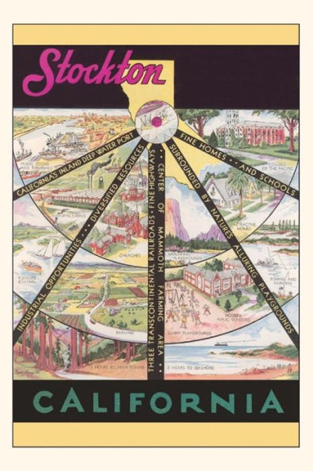 Vintage Journal Stockton Travel Poster