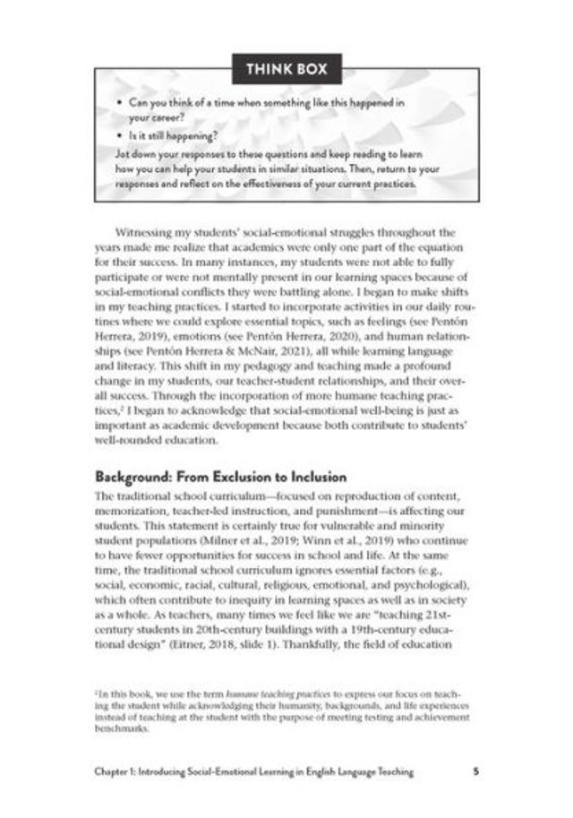 Social-Emotional Learning the English Language Classroom: Fostering Growth, Self-Care, and Independence