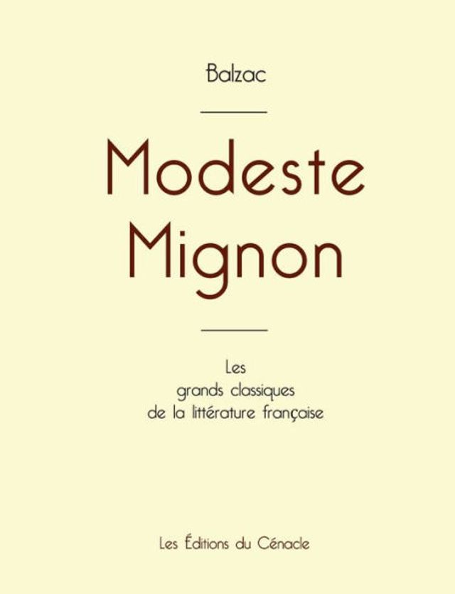 Modeste Mignon de Balzac (édition grand format)