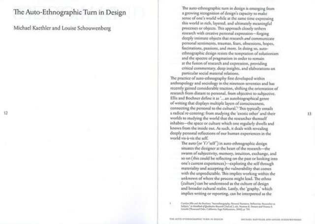 The Auto-Ethnographic Turn in Design