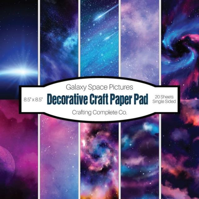Decorative Craft Paper Pad Galaxy Space Pictures: Nebula Space Single Sided Specialty Craft Paper, 8.5"x8.5" Cool Space Background DIY Paper, For Art Projects & Scrapbook