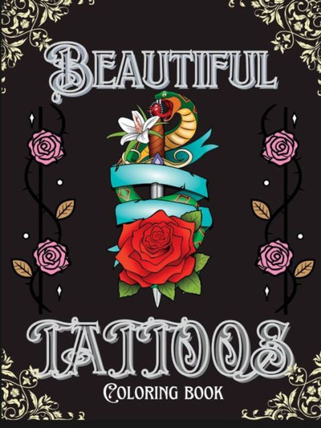 Beautiful Tattoo Coloring Book: Tattoo Coloring Book With Vintage, Classic, Modern Aesthetic Designs For Women
