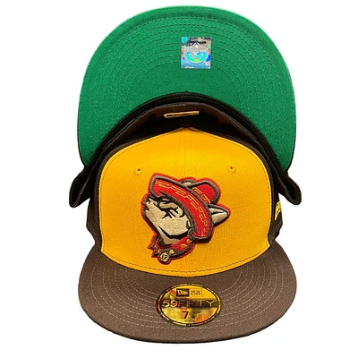 El Paso Chihuahuas Brown Yellow MiLB Two Tone Green UV 59FIFTY Fitted Hat