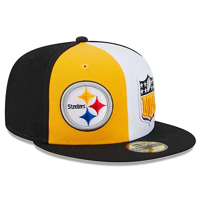 Pittsburgh Steelers 2023 NFL Sideline Split New Era 59FIFTY Fitted Hat