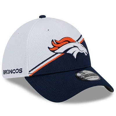 Denver Broncos White Team Color 2023 NFL Sideline New Era 39THIRTY Flex Hat