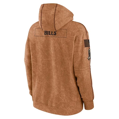 Buffalo Bills 2023 Salute To Service Brown Nike Club Pullover Hoodie