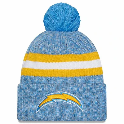 Los Angeles Chargers 2023 NFL Sideline Team Color Pom Cuffed Knit Beanie Hat