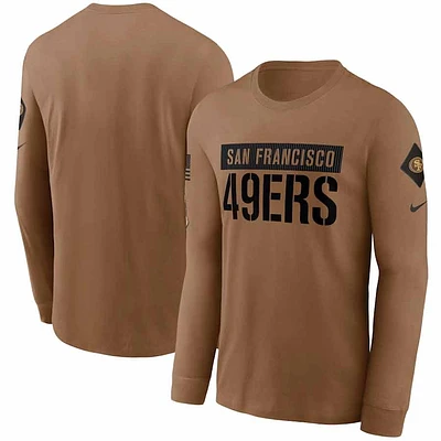 San Francisco 49ers Brown Nike 2023 Salute To Service Long Sleeve T-Shirt