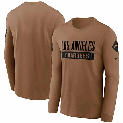 Los Angeles Chargers Brown Nike 2023 Salute To Service Long Sleeve T-Shirt