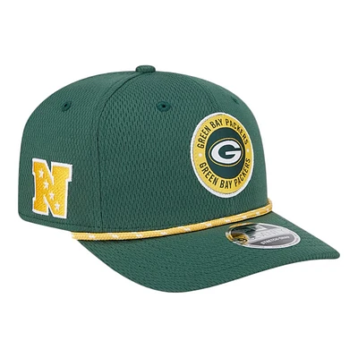 Youth Green Bay Packers Green 2024 NFL Sideline New Era 9SEVENTY Stretch-Snap Hat