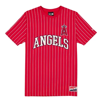 Los Angeles Angels Red Throwback Pinstripe New Era T-Shirt