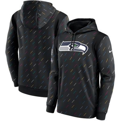 Seattle Seahawks 2021 NFL Crucial Catch Nike Charcoal Therma Pullover Hoodie