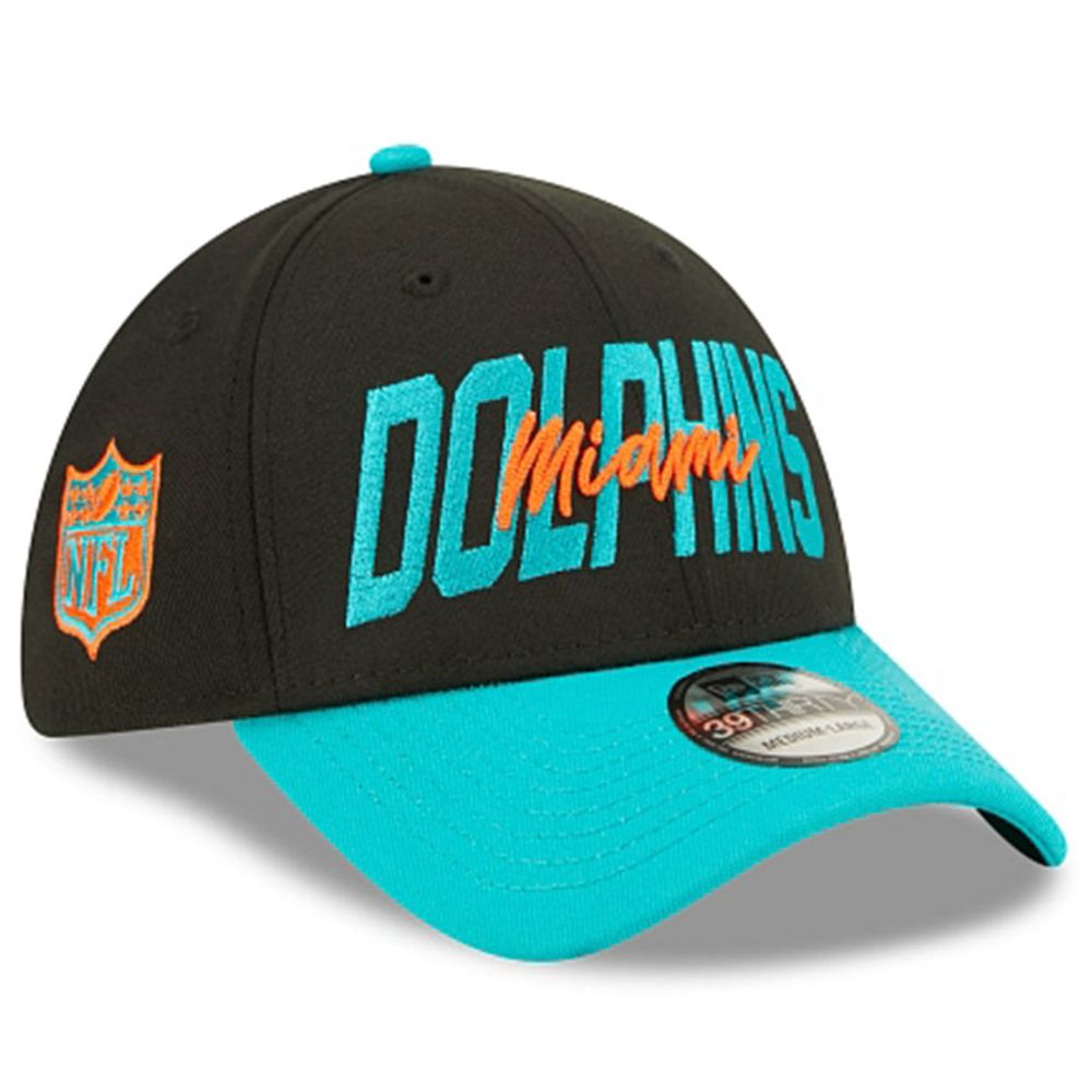 Miami Dolphins 2021 NFL TRUCKER DRAFT Fitted Hat by New Era