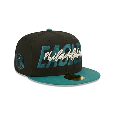 Philadelphia Eagles New Era Lips 59FIFTY Fitted Hat - Midnight Green