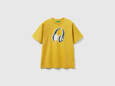 T-shirt de gola redonda em algodão orgânico