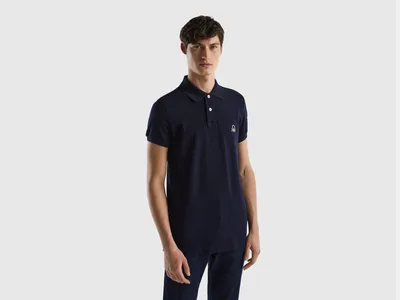 Polo azul-escuro slim fit