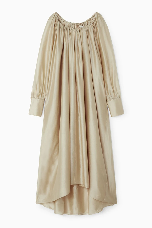 chinese dress ladies COS Pleated Knitted Maxi Dress Green  The Dress Nook