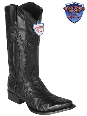 MEN'S WILD WEST BOOTS OSTRICH SNIP TOE | Rugged Cowboy