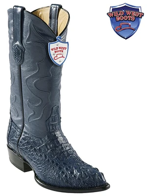 MEN'S WILD WEST BOOTS 2990214 CAIMAN HORNBACK JTOE / PUNTAL BLUE JEANS | Rugged Cowboy