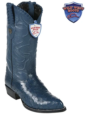 MEN'S WILD WEST BOOTS 2990314 OSTRICH JTOE / PUNTAL BLUE JEAN | Rugged Cowboy