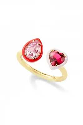 Two Stone Cocktail Ring: Pear/ Heart