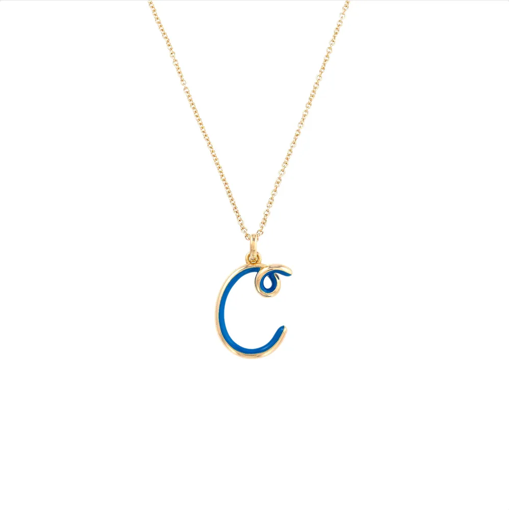 Enamel Letter C Necklace