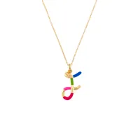 Enamel Letter F Necklace