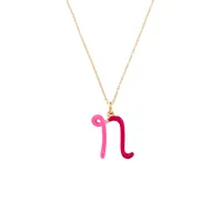 Enamel Letter N Necklace