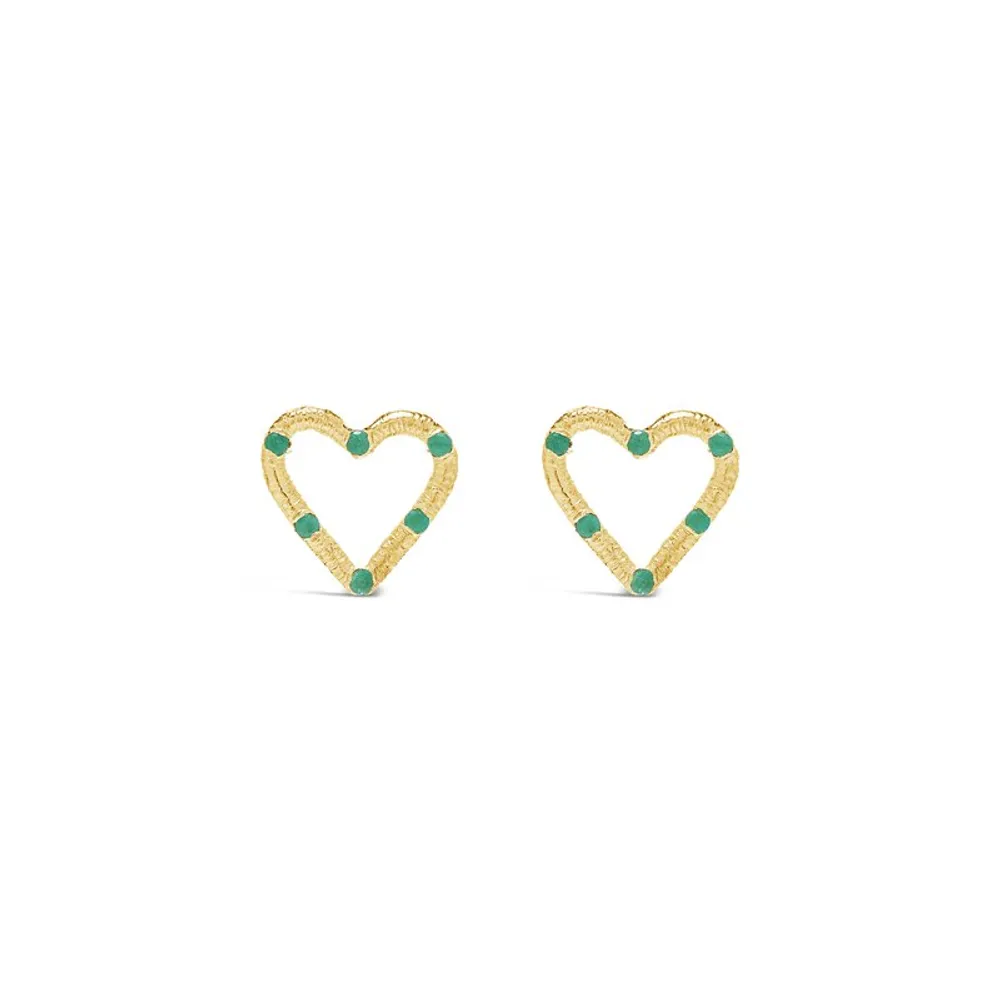 Mini Textured Heart Studs