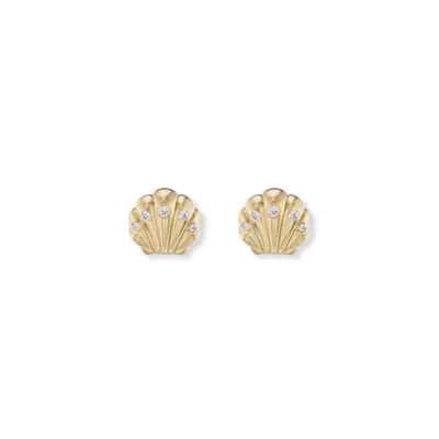 Micro Shell Diamond Studs