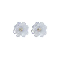 Small Floral Clover Stud Earrings