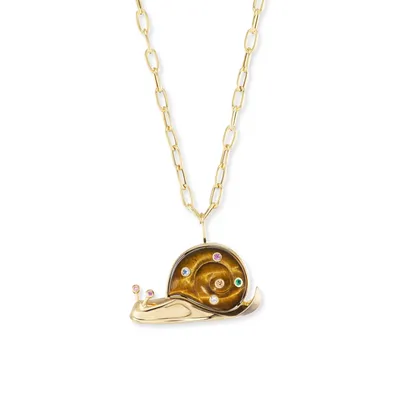 Snail Pendant with Tiger Eye