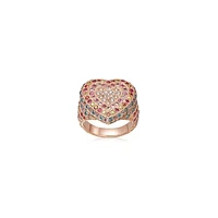 Rainbow Pave Cuore Ring