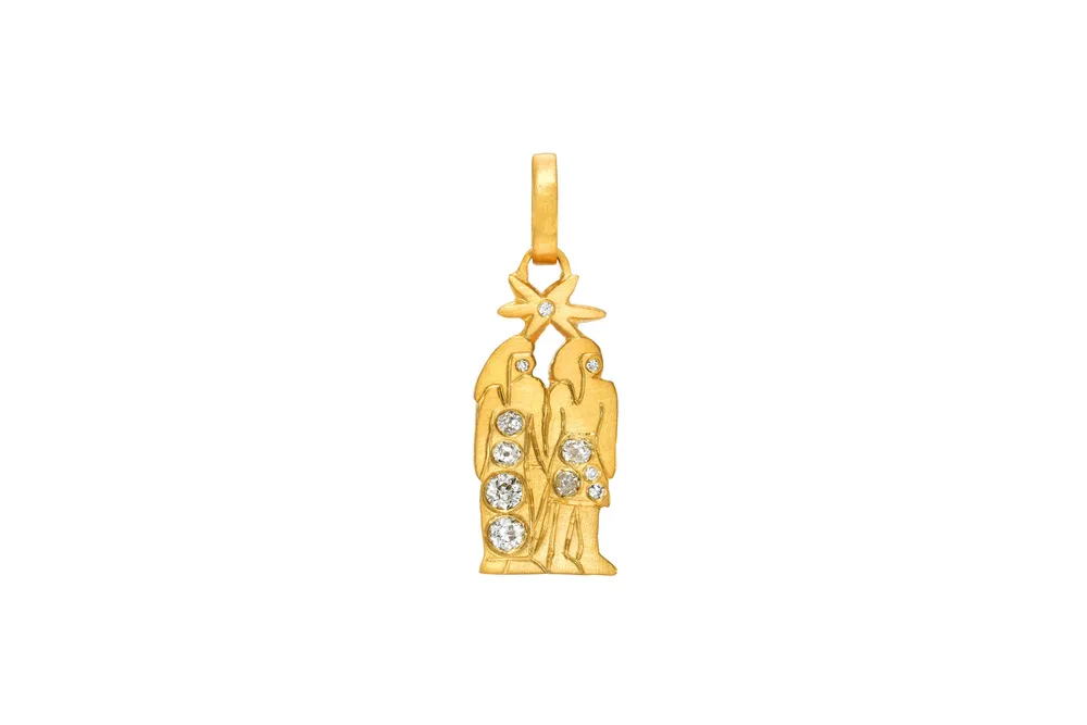 Dendera Zodiac Diamond Gemini Charm