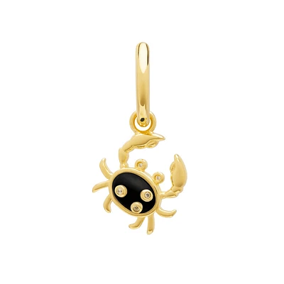 Single Crab Black Onyx and Swarovski Crystals Earring