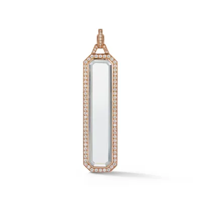 Bell 18K Diamond Rock Crystal Bar Charm