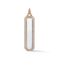 Bell 18K Diamond Rock Crystal Bar Charm