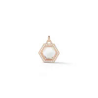 Bell 18K Diamond & Rock Crystal Hexagon Charm