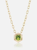 Hexed Peridot Pendant Necklace