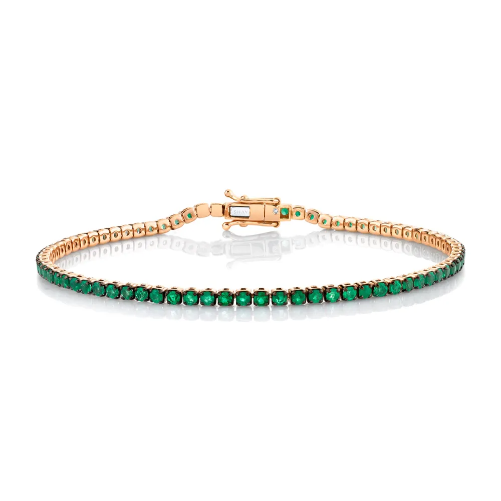 Emerald Single Line Thread Bracelet