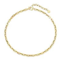 Solid Gold Mini Deco Link Neckalace