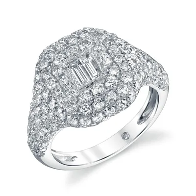 Diamond Baguette Pave Pinky Ring