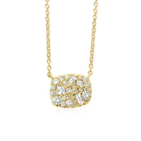 Into the Wild: Classic Mini - 18K Gold and  Diamond Pav“ Cushion Shaped Necklace