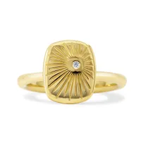 Into the Wild: Starburst - 18K Gold and Diamond Pav“ Cushion Shaped Ring