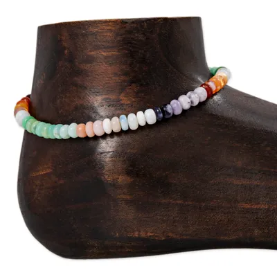 Multicolor Opal Beaded Anklet