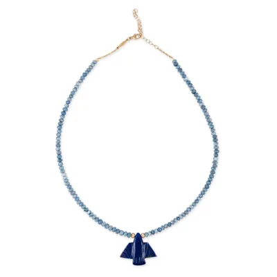 Lapis Thunderbird and Blue Opal Beaded Necklace