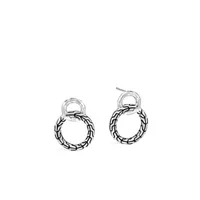 Carved Chain Interlocking Stud Earrings